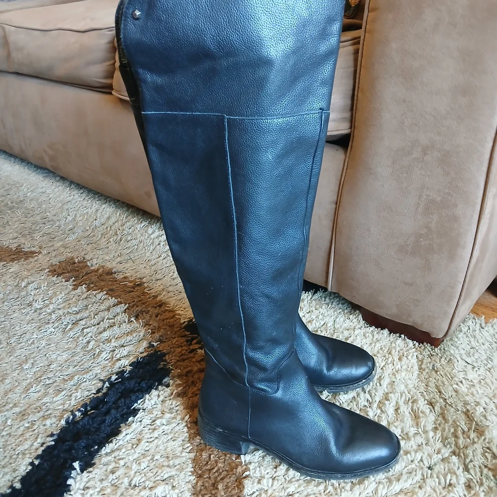 Vince Camuto Leather Black Over-the-Knee Riding Boots Women's 7M